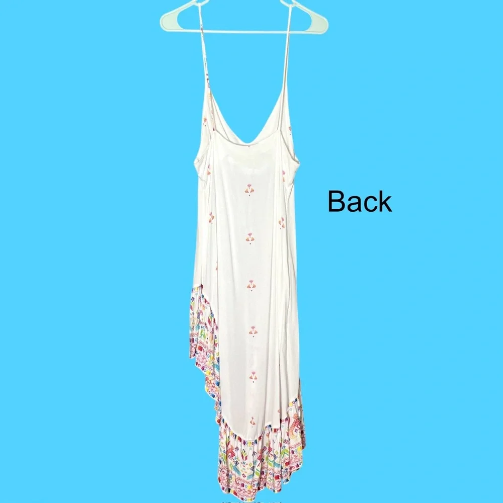Jen's Pirate Booty White High-Low Slip Dress with Multicolor Embroidery - Picture 7 of 13